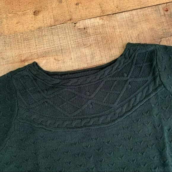 Croft and barrow women’s size medium green knit crew neck sweater - Picture 7 of 8